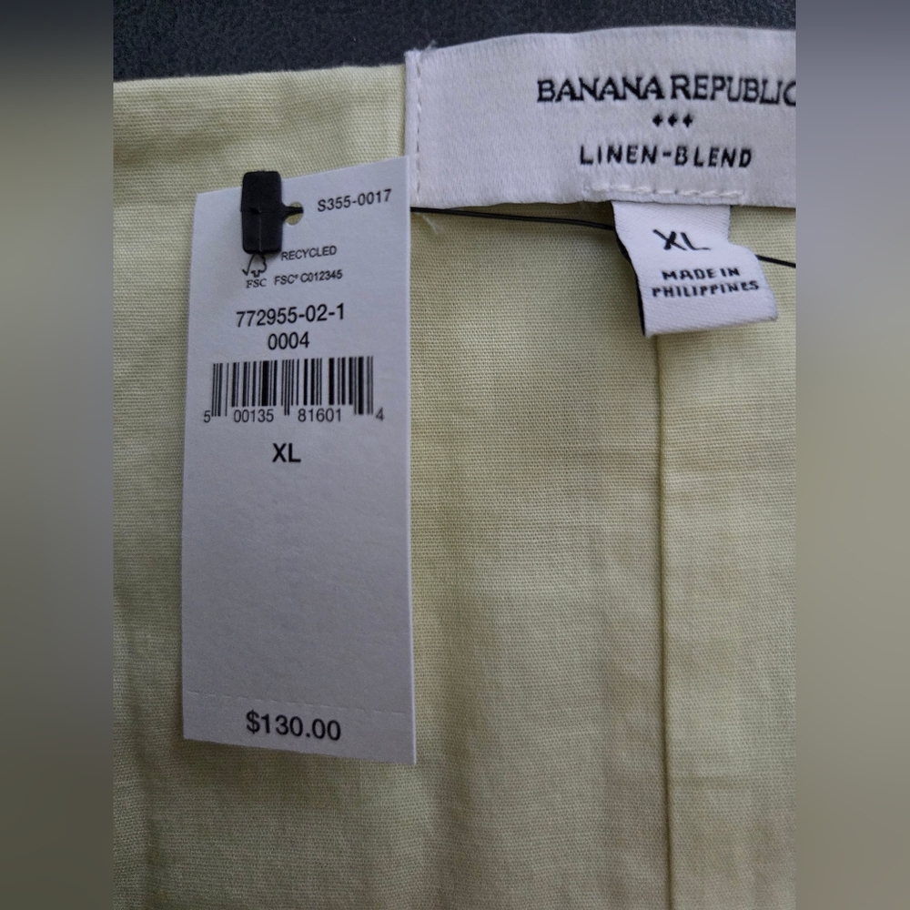 NWT - Banana Republic Linen Blend "Lime Fizz" Spaghetti Strap Midi Dress - Size - Picture 7 of 15